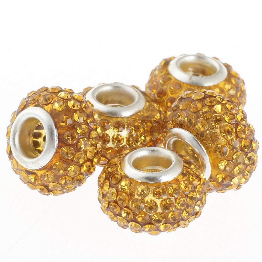 2430 Big Hole Czech Crystal Large Slide Beads fit European Charm Bracelet